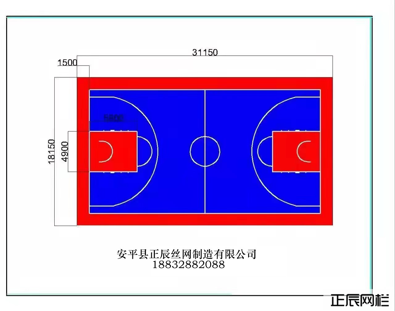 籃球場(chǎng)圍欄網(wǎng)常用平面圖