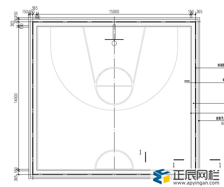 籃球場圍網圖紙